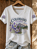 Women's Casual Colorado Strong Floral T-Shirt