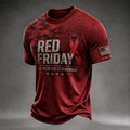 Men's Retro RED FRIDAY Art Print Casual T-Shirt