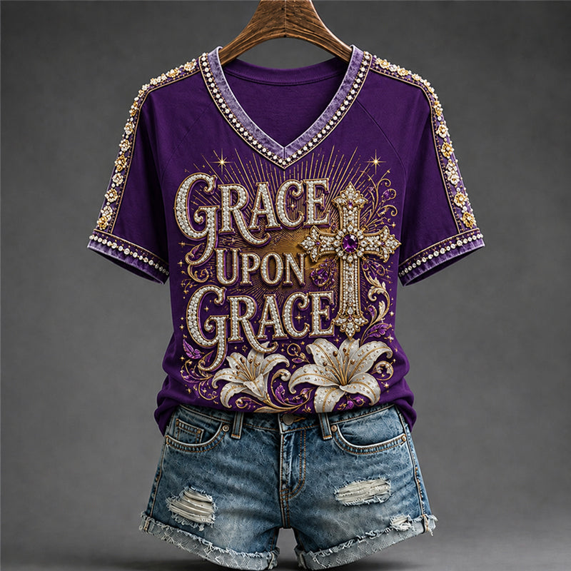 Women's Faith Floral Art Print T-Shirt
