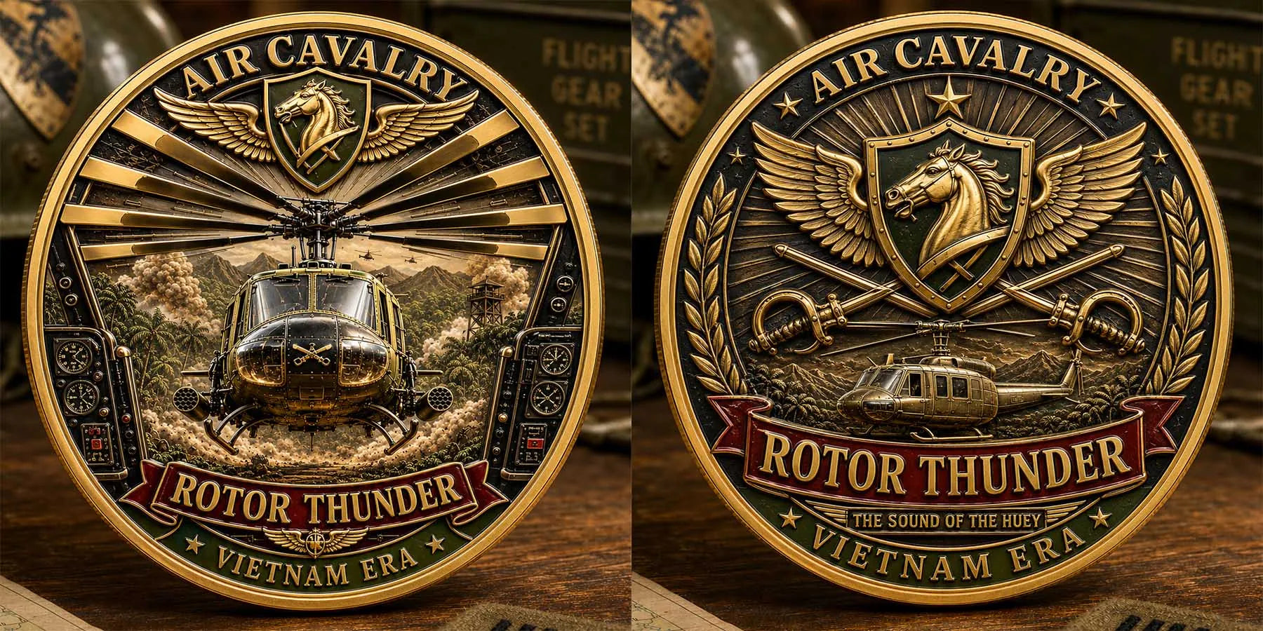 Air Cavalry “Rotor Thunder” Vietnam Era Commemorative Metal Medal