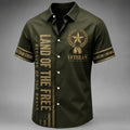 Men's Veteran Art Printed Casual Shirt