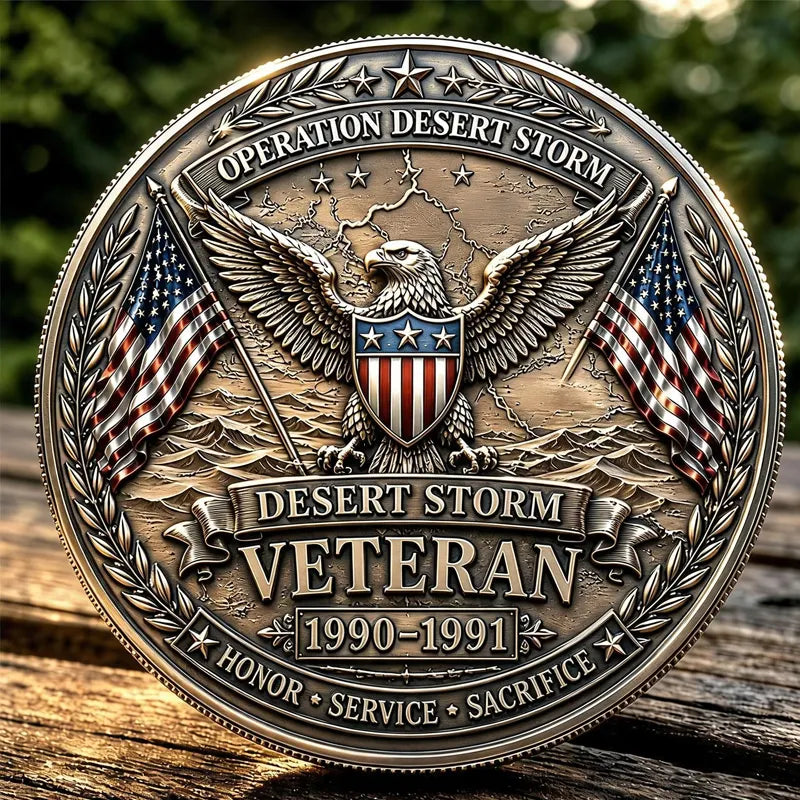 Operation Desert Storm Veteran Commemorative Metal Medal