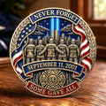 FDNY 343 Memorial “Never Forget” Commemorative Metal Badge – September 11, 2001 Tribute Coin | Some Gave All Firefighter Honor Edition