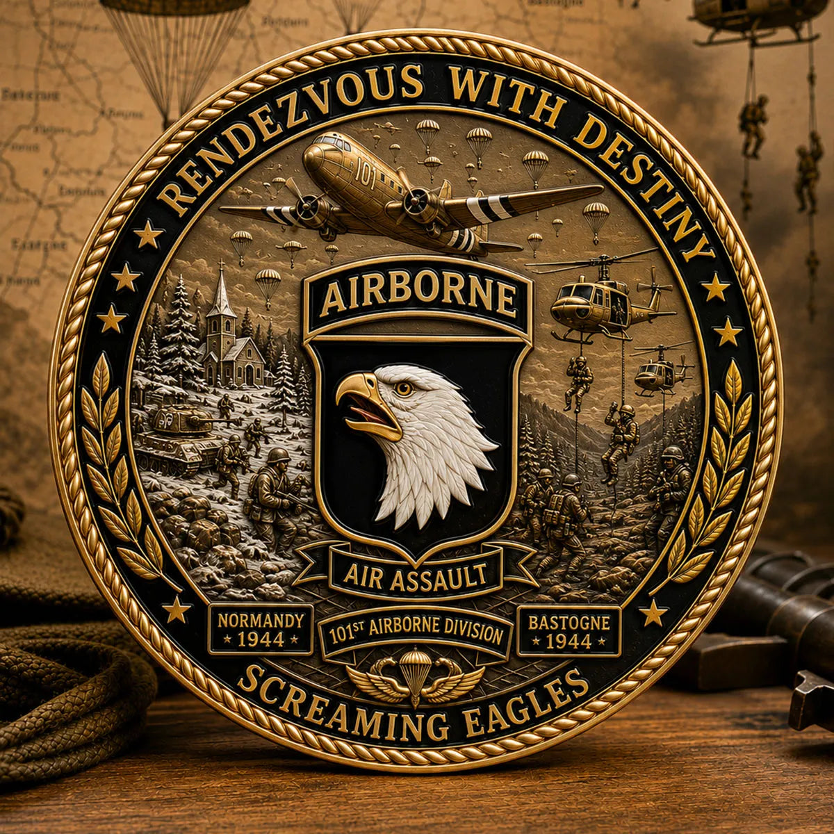 Screaming Eagles Airborne Legacy Commemorative Metal Medal