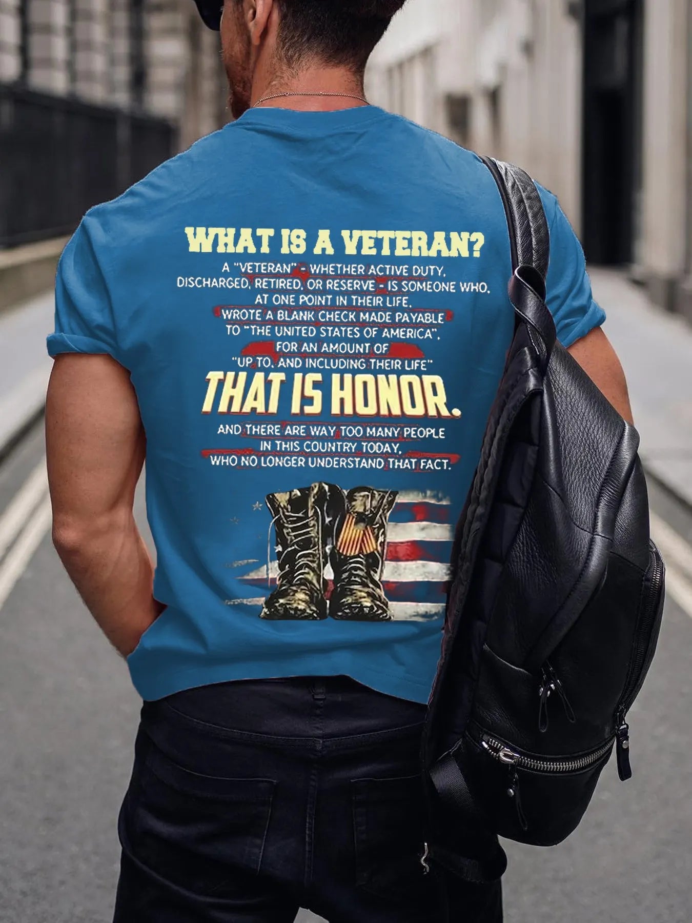 Men's Veterans Day Printed Crew Neck Short Sleeve T-Shirt