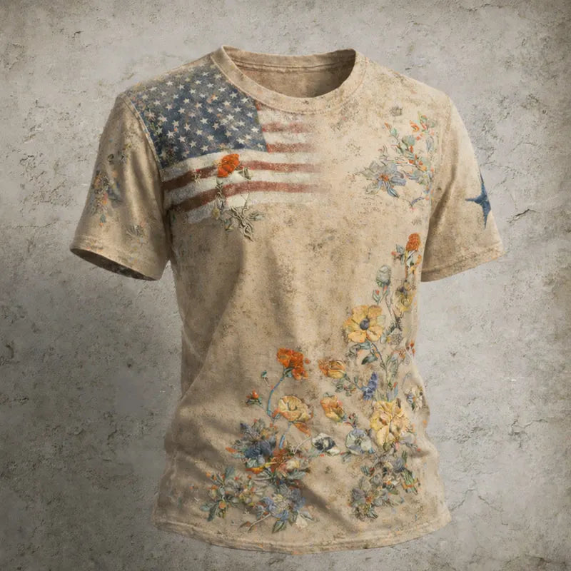 US Vintage 250th Anniversary Print Short-Sleeve T-Shirt