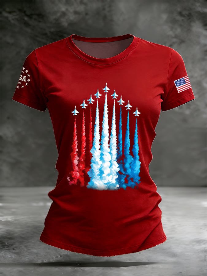 Women's US 250 – Red, White & Blue Sky Tribute Print Shirt