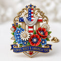 Loves Jesus & America Too Brooch