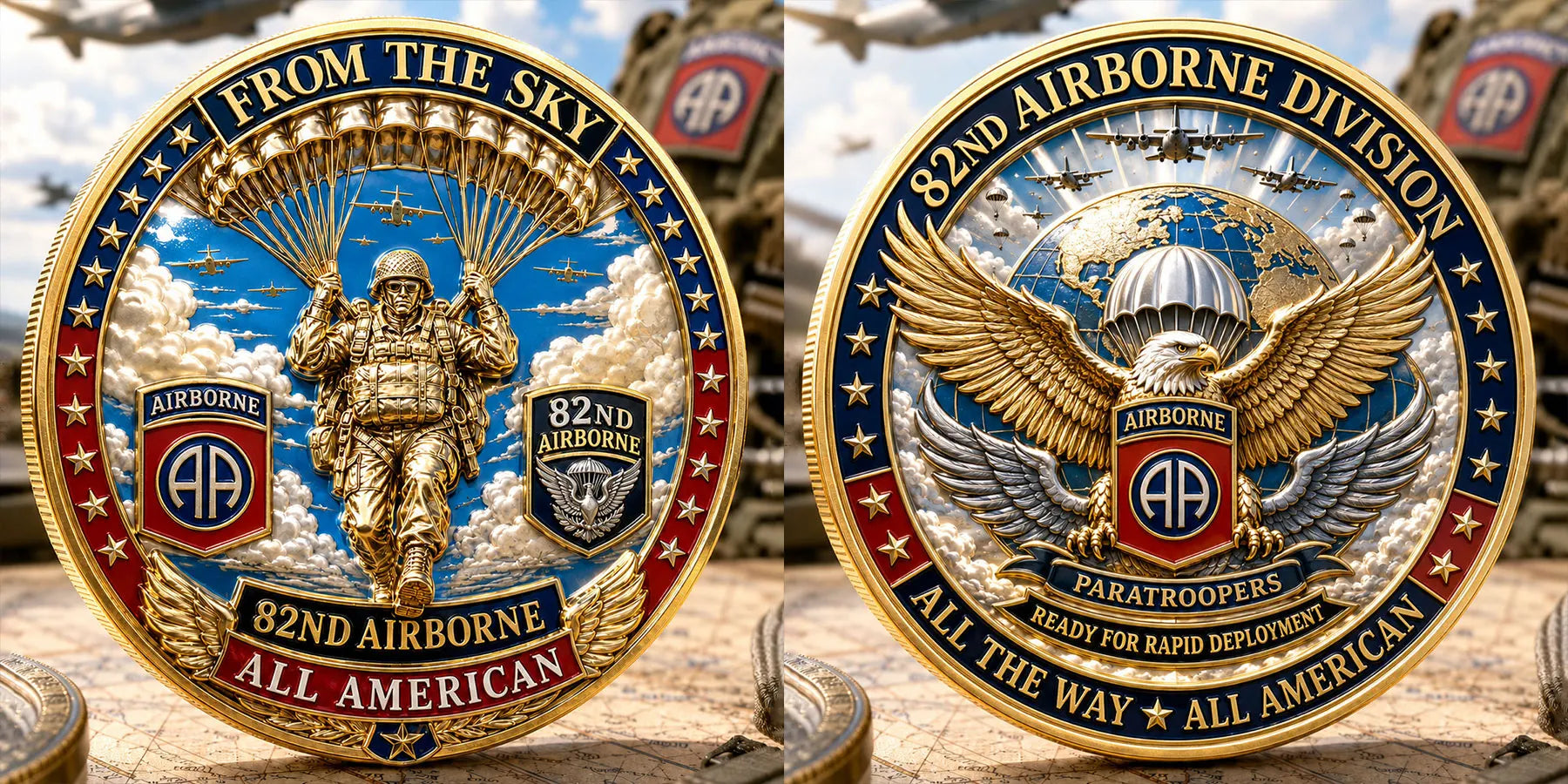 82nd Airborne “All American” Commemorative Metal Medal
