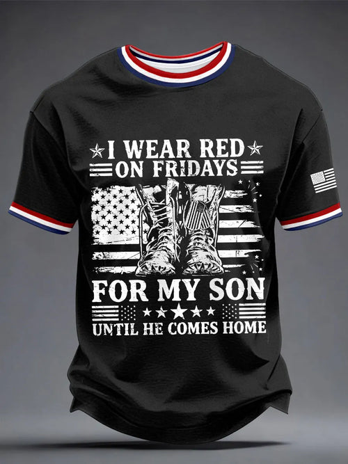 Men's 'I wear red on Friday for my son until they come home' T-shirts
