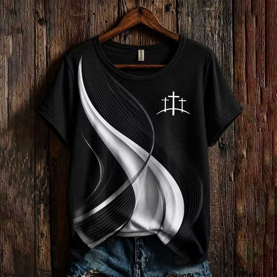 Women's Faith Cross Printed Casual T-shirt