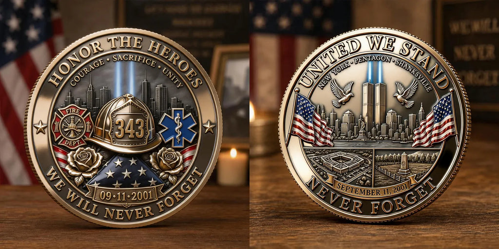 Never Forget 9.11 Memorial Commemorative Metal Medal