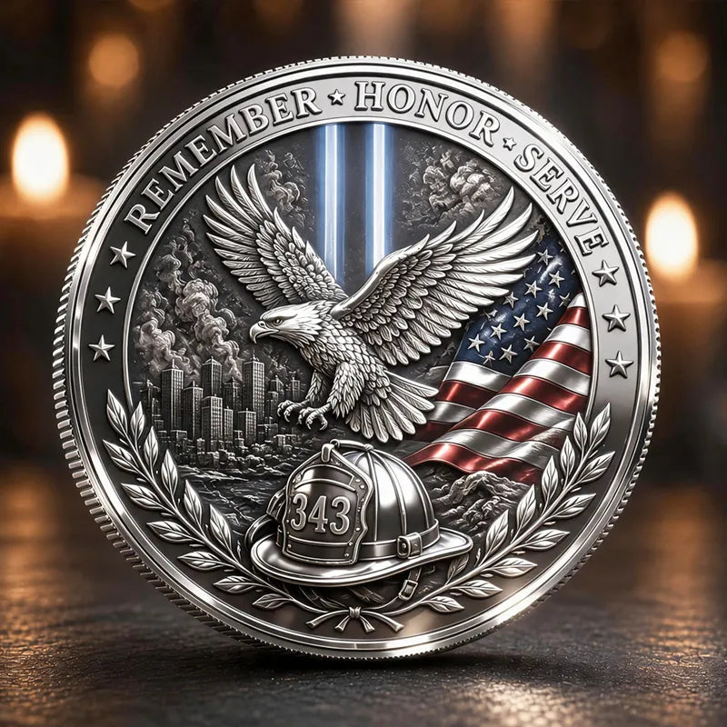 Never Forget 9.11 Memorial Commemorative Metal Medal