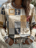 Women's Faith Print Casual Long Sleeve T-Shirt