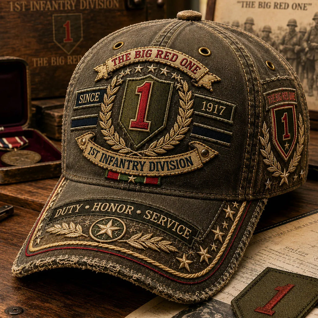 Vintage-style Veteran Print Casual Hat