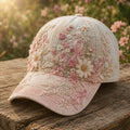 Pink Ribbon Daisy Baseball Cap