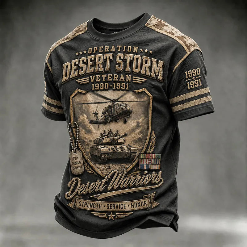 Operation Desert Storm Veteran Desert Warriors Military Tribute T-Shirt