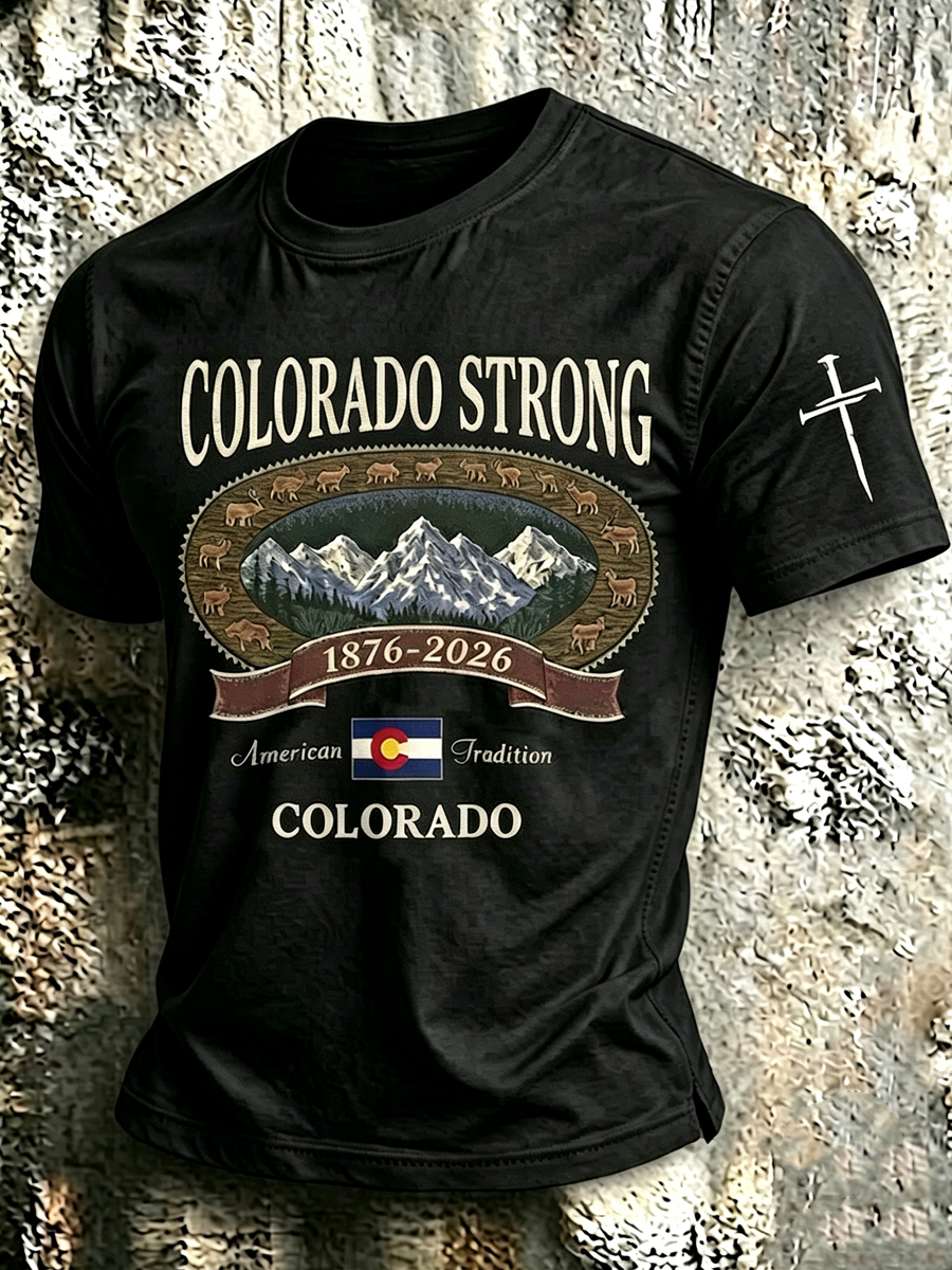 Men's Colorado Strong Print Short Sleeve T-Shirt