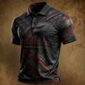 Men's Vintage Red Friday Print Polo Shirt