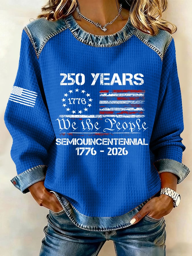 Women's 250th Anniversary Patchwork Casual Sweatshirt