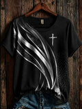 Women's Faith Cross Printed Casual T-shirt