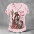 Women's Faith and Female Warrior Art Print T-Shirt