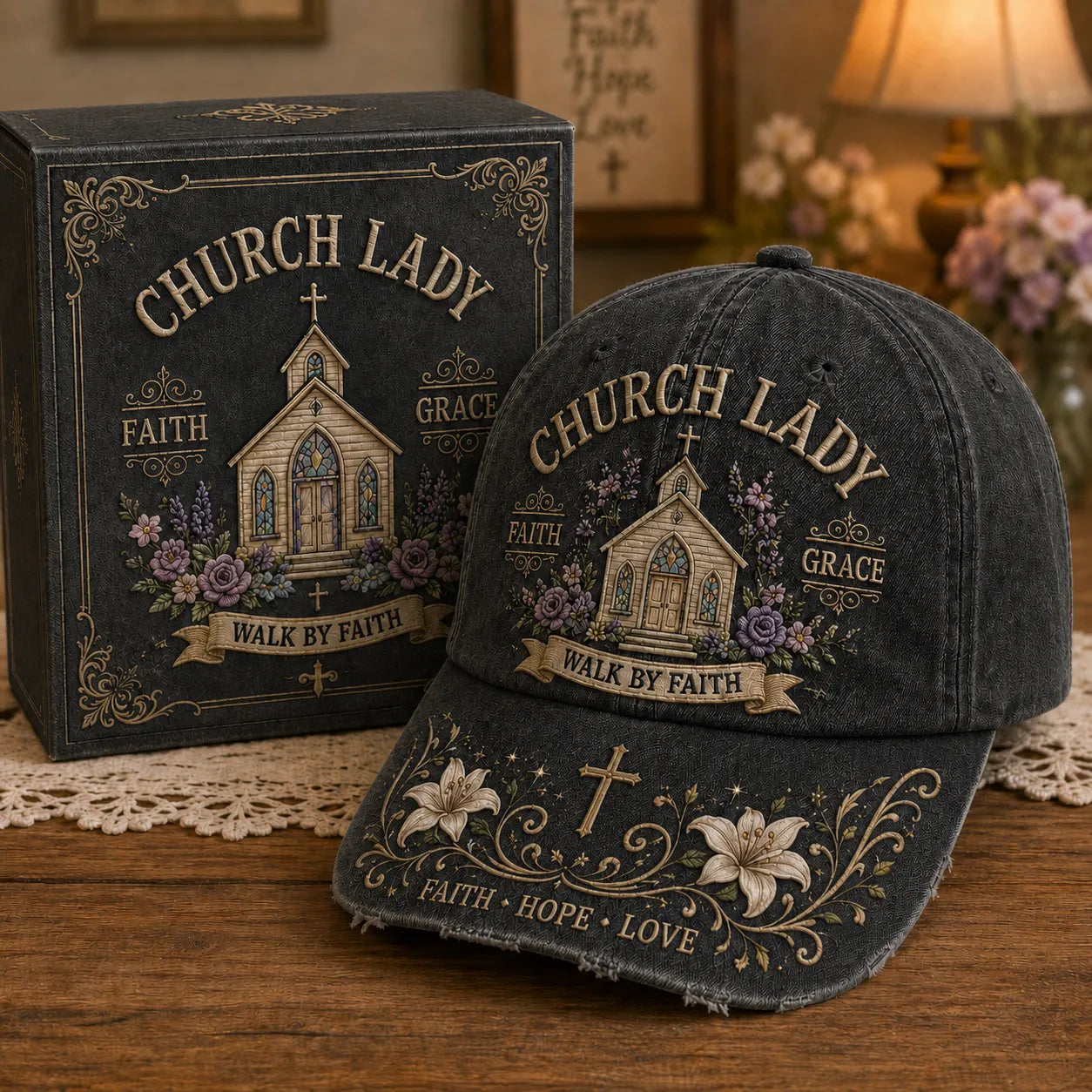 ⛪ Church Lady Walk By Faith Cap
