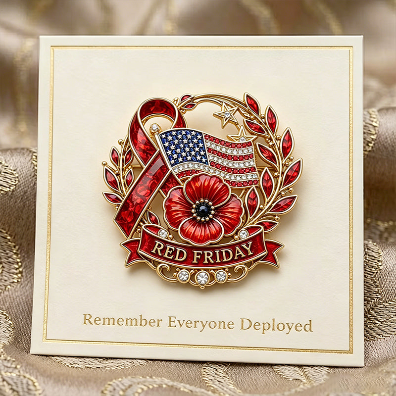 Unisex RED Friday Exquisite Brooch