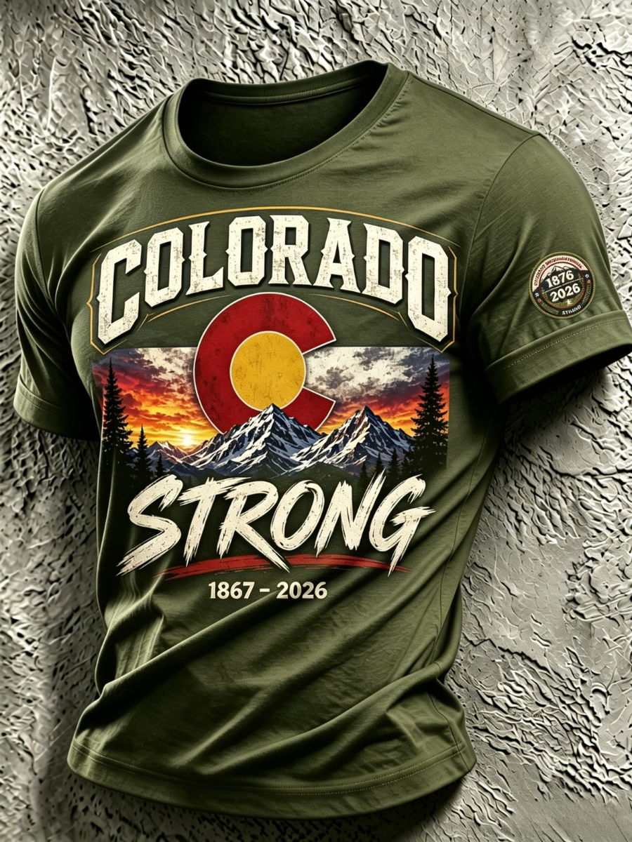 Men's Colorado Strong Print Short Sleeve T-Shirt