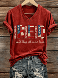 Retro Red Friday Commemorating Those Who Fighted for Me Graphic Print Casual T-Shirt