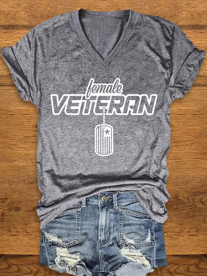 Women's "Female Veteran" Print T-Shirt