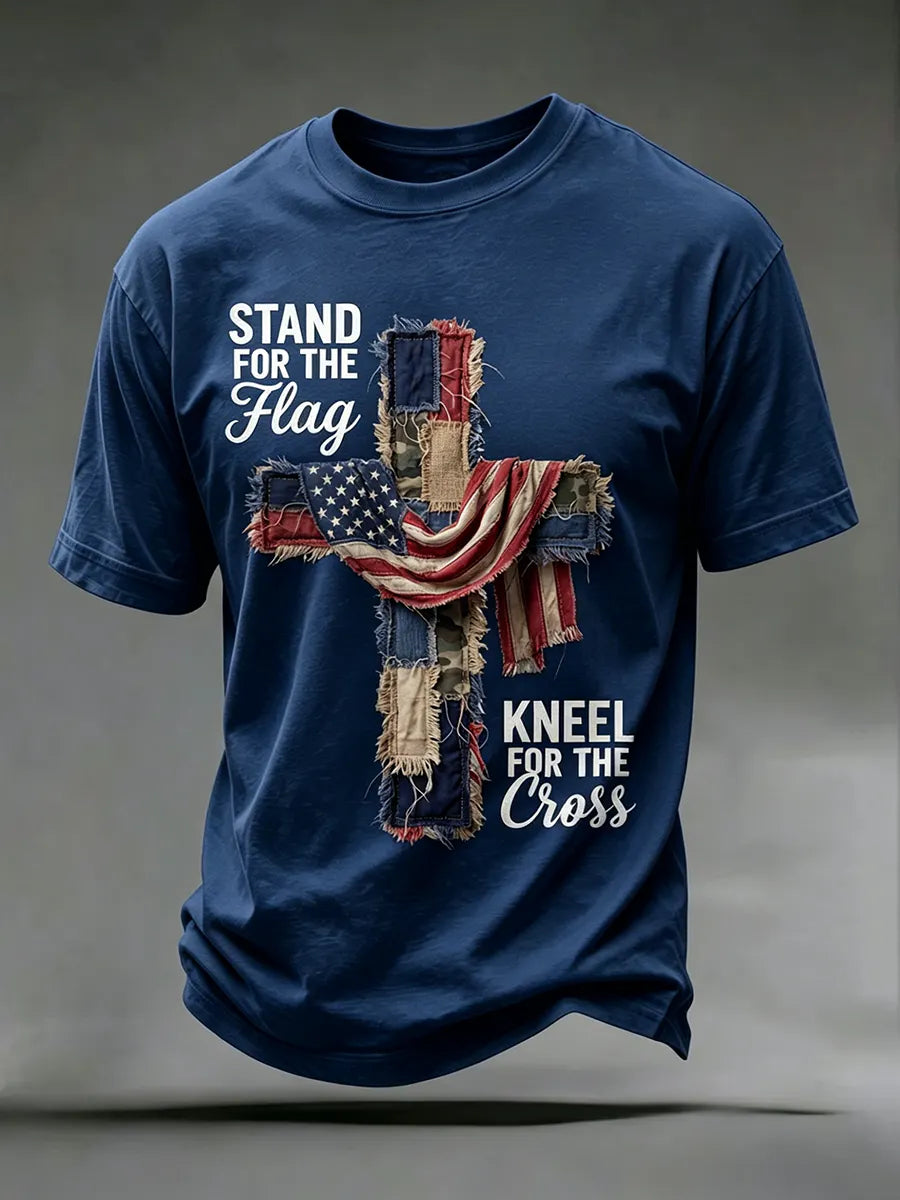 Religious Faith Cross Jesus Casual Printed Round Neck T-Shirt