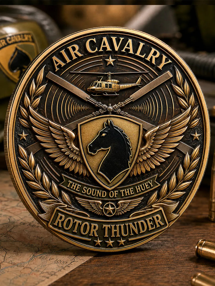 Air Cavalry Huey Helicopter Commemorative Metal Medal