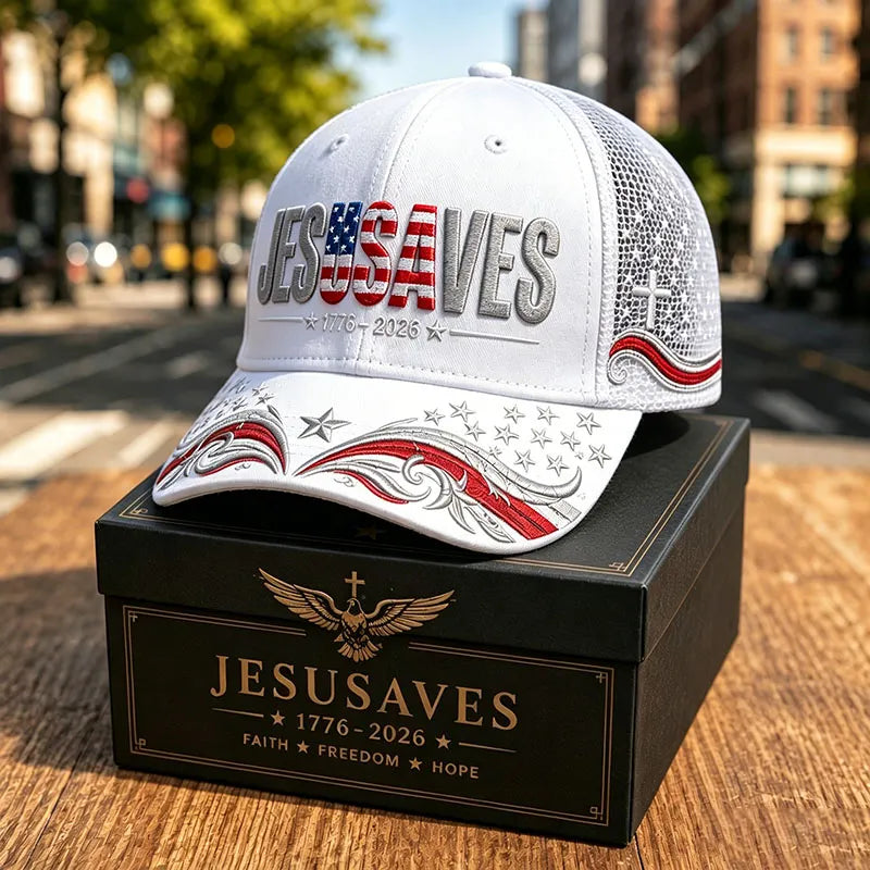 Jesus Saves Patriotic Mesh Baseball Cap