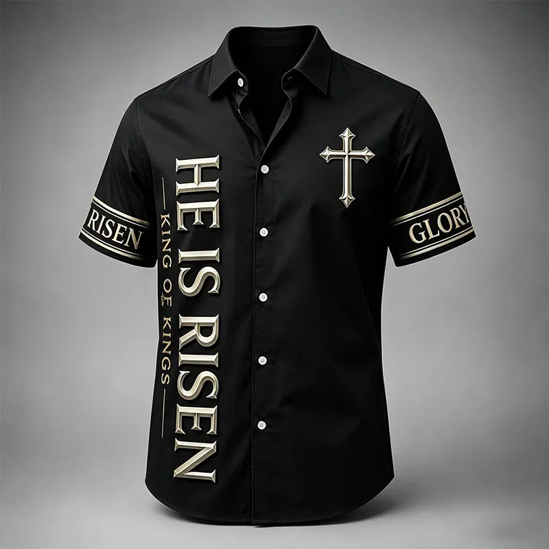 Men's Faith Cross Printed Casual Shirt