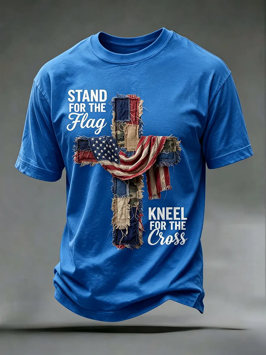 Religious Faith Cross Jesus Casual Printed Round Neck T-Shirt