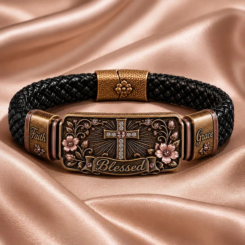 Retro Faith-Inspired Style: Women's Woven Cross Bracelet
