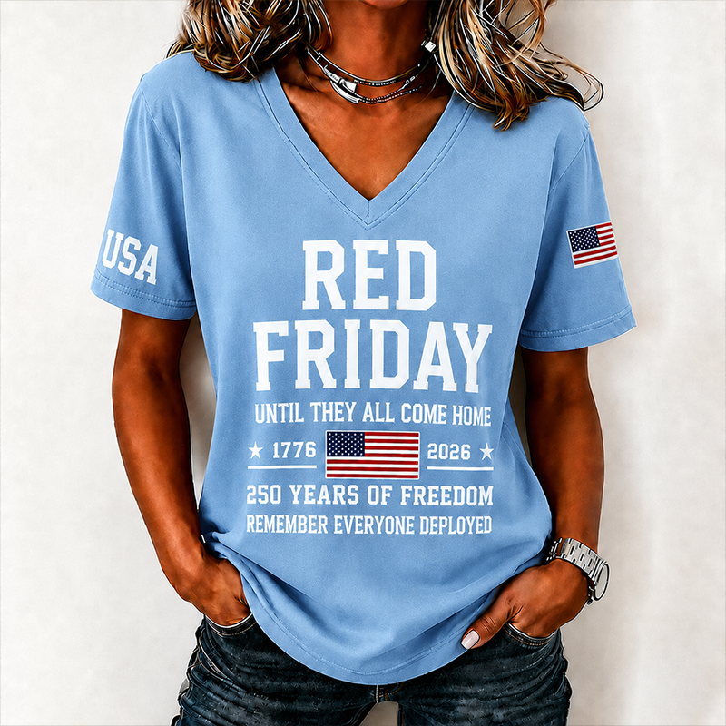 Women's "Red Friday" Commemorative V-Neck T-Shirt