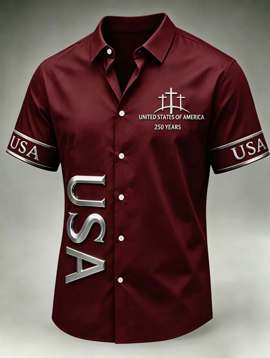 Men's Faith patriotic printed casual shirt