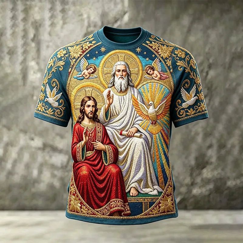Men's Faith Jesus Printed Casual T-Shirt