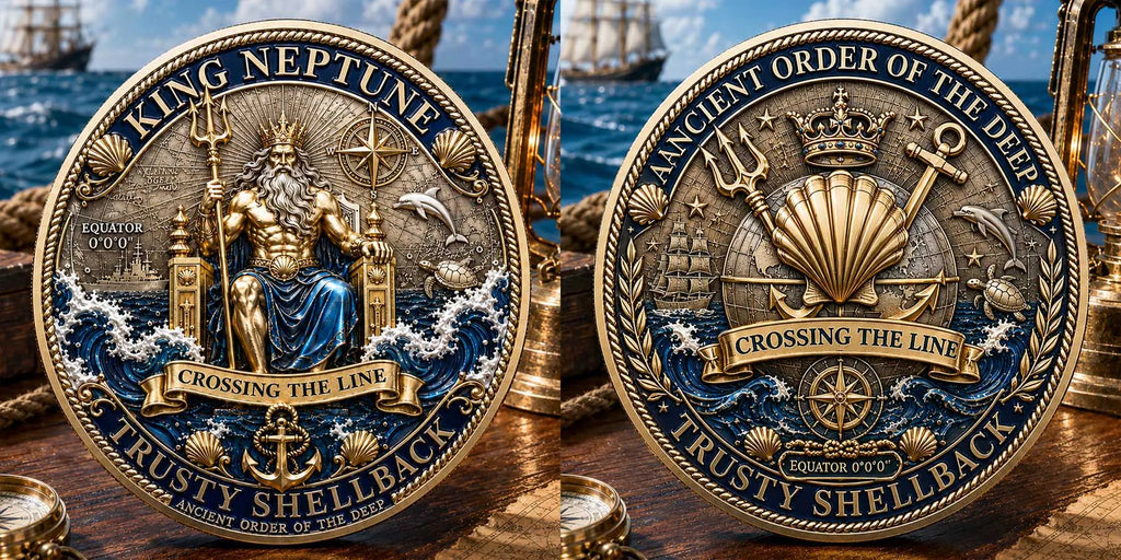 King Neptune  Crossing the Line  Commemorative Metal Medal