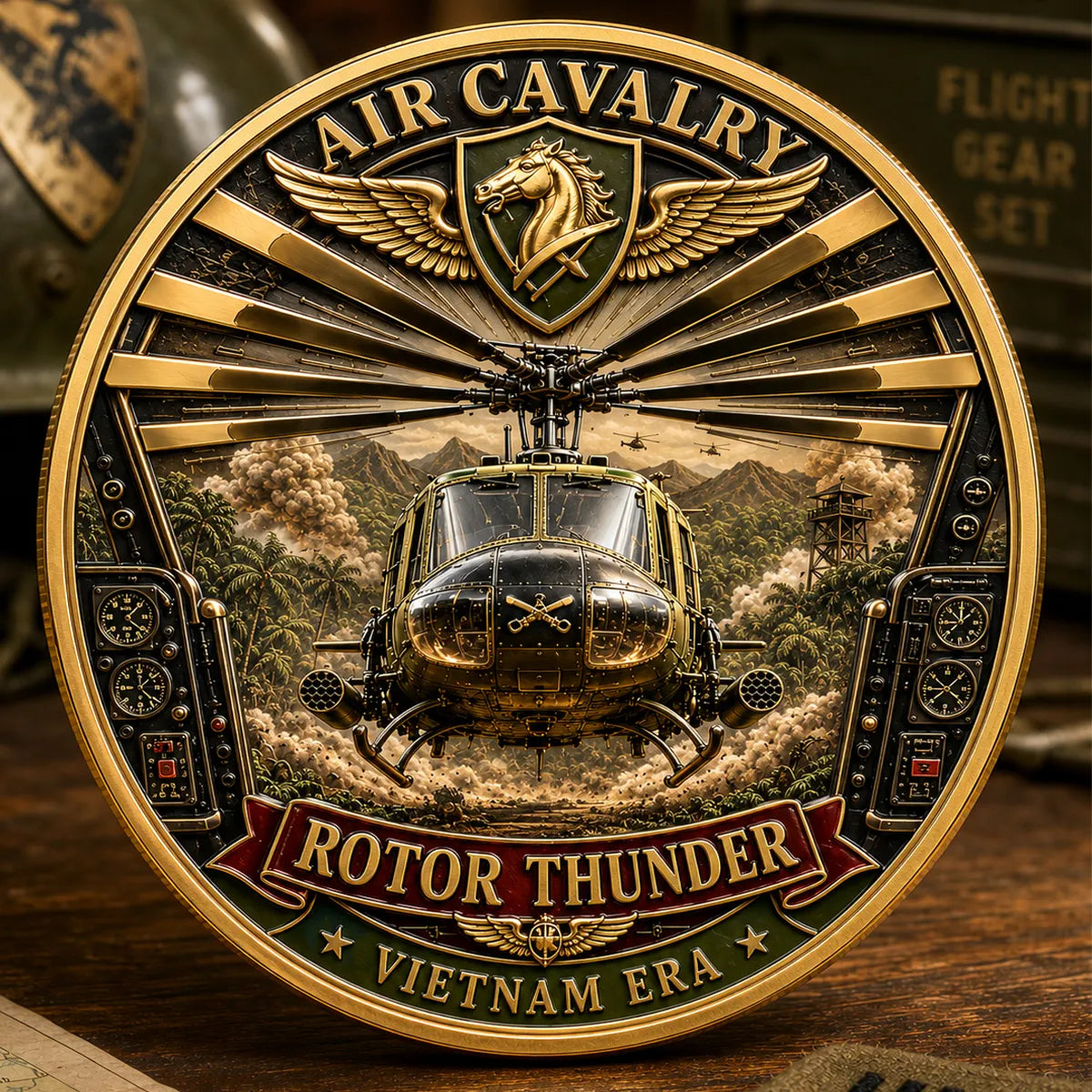 Air Cavalry “Rotor Thunder” Vietnam Era Commemorative Metal Medal