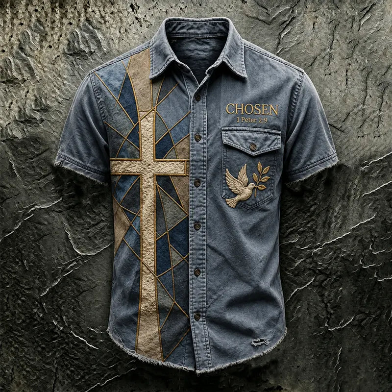 Men's Faith Art Printed Casual Shirt
