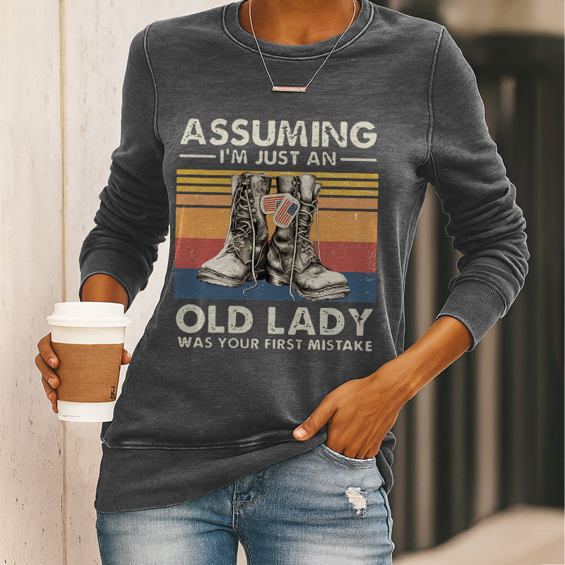 Women's Veteran Print Casual Sweatshirt