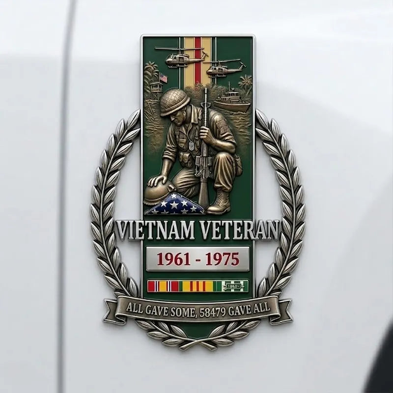 Vietnam Veteran Metal Car Emblem/Badge
