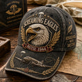 Vintage-style Veteran Print Casual Hat