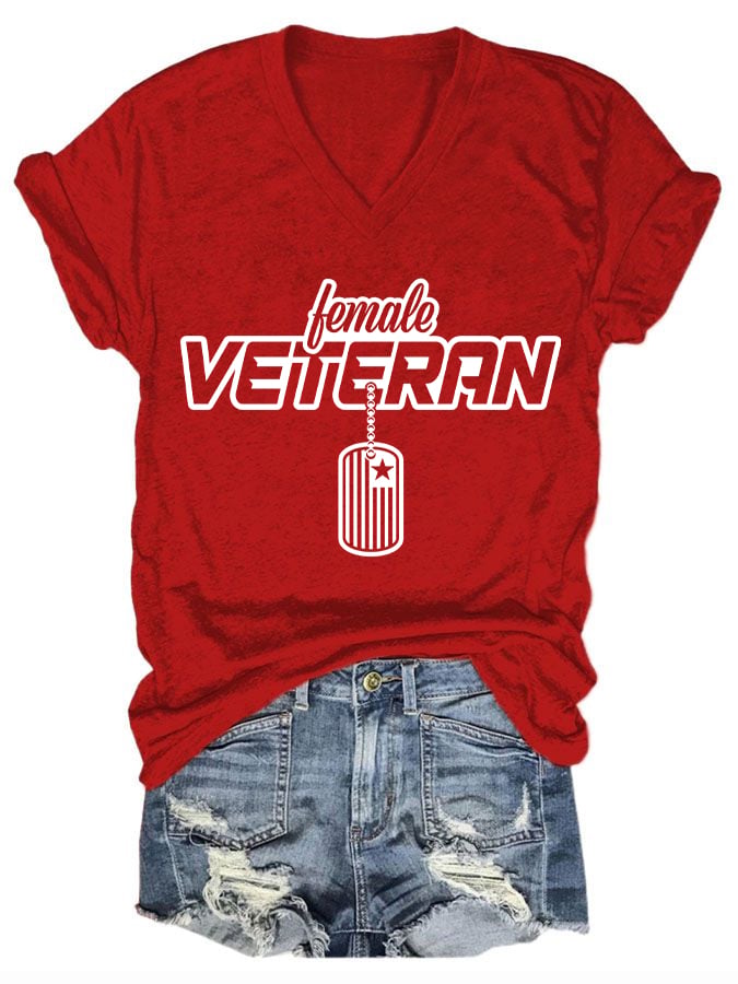 Women's "Female Veteran" Print T-Shirt
