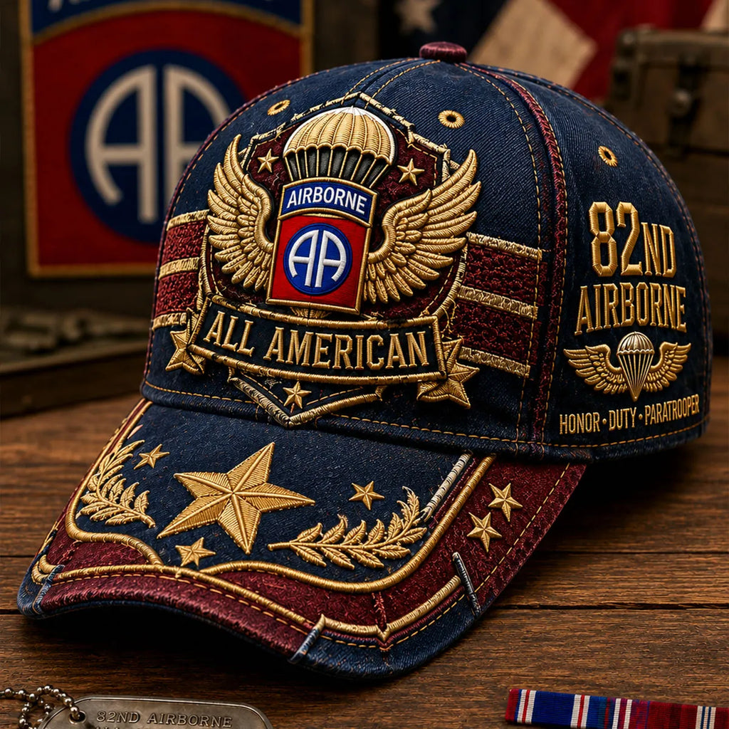 Vintage-style Veteran Print Casual Hat