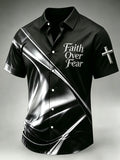 Men's Faith Cross Printed Casual Shirt