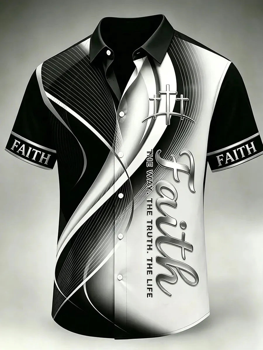 Men's Faith Print Casual Shirt